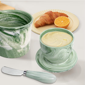 MSJGA butter dish base with water chamber maintaining flavor without refrigeration