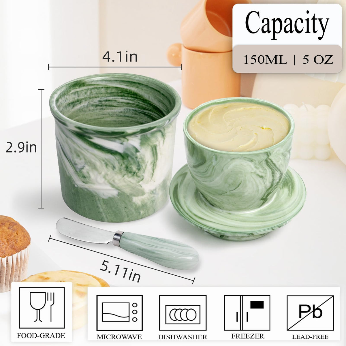 MSJGA butter spreader knife included for easy topping on toast