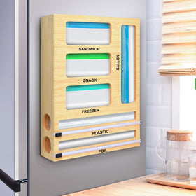 MSJGA magnetic bag organizer front view keeps sandwich and gallon bags organized