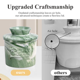 MSJGA marble green butter dish on countertop adds elegant daily convenience