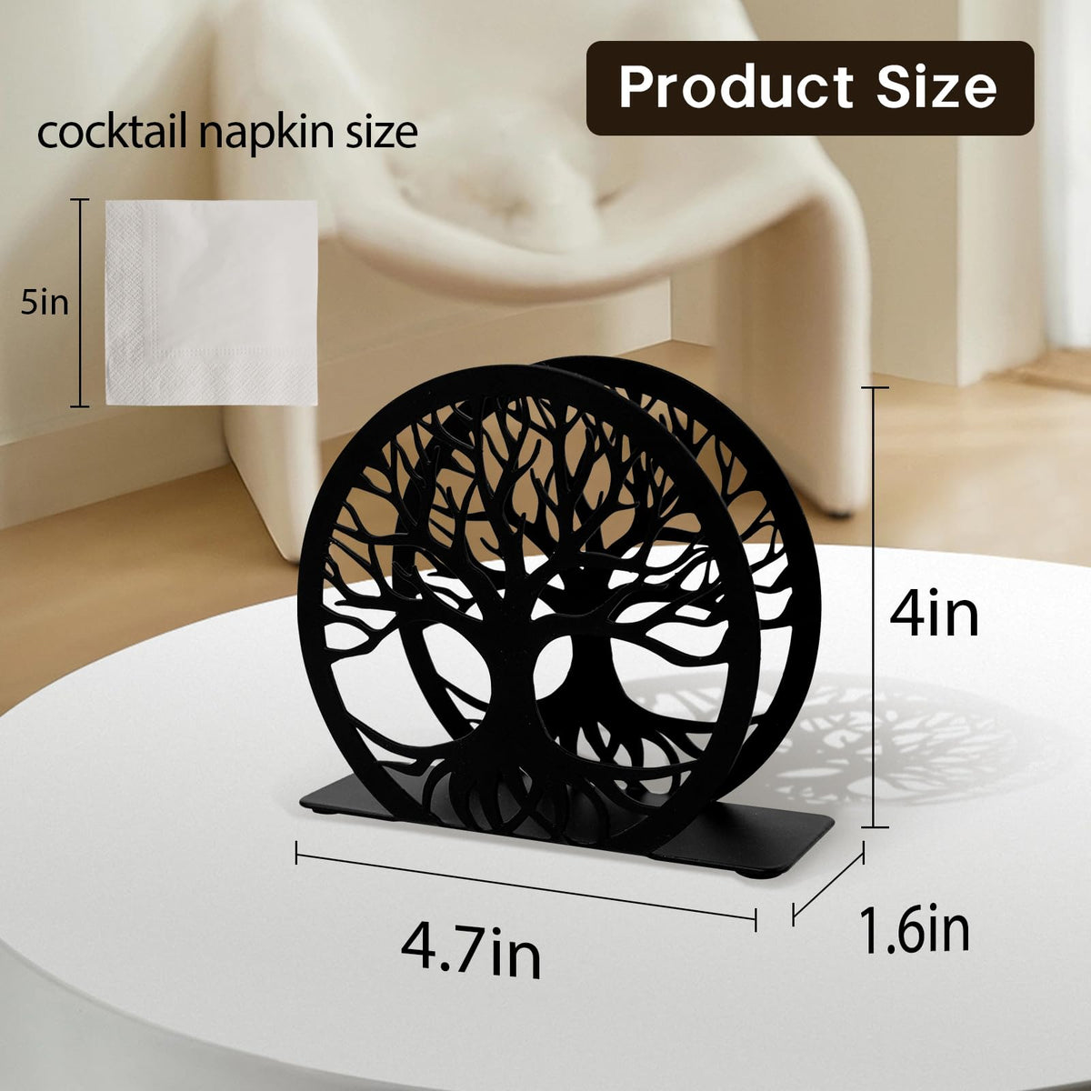MSJGA stainless-steel napkin holder for durable daily use and shine.