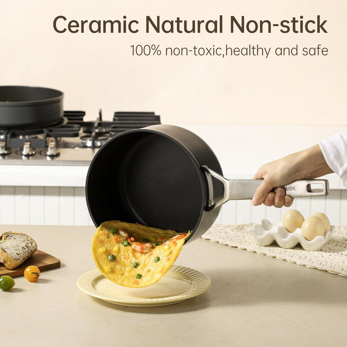 MsMk induction-compatible bottom heats quickly and evenly on stoves.