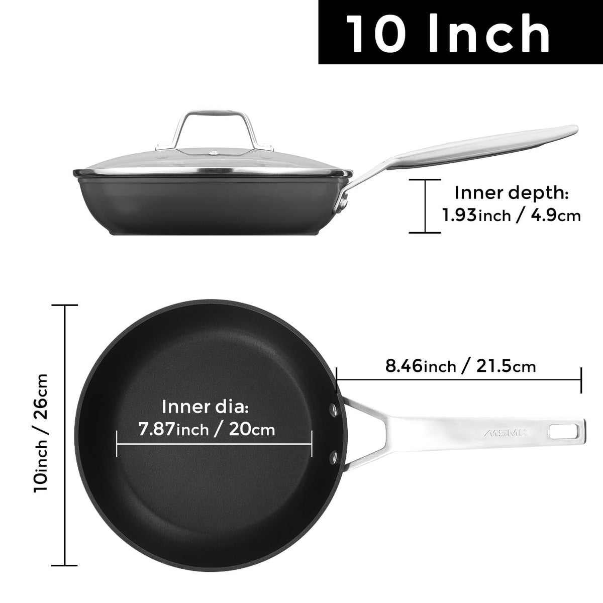 MsMk pan on induction cooktop demonstrates fast, even heat transfer