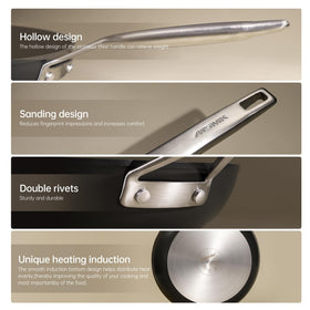 MsMk pan bottom with smooth 4mm steel promotes even heat distribution.