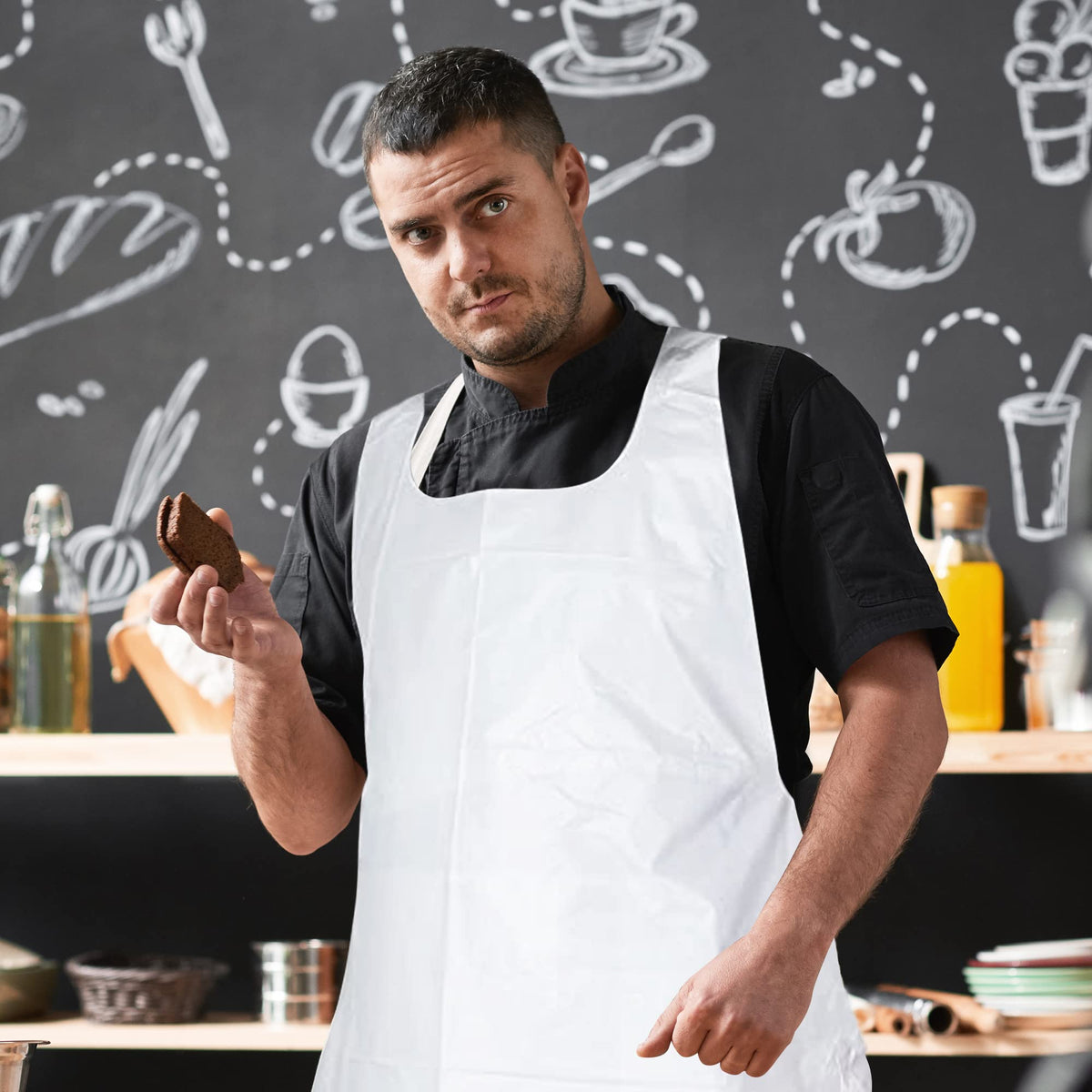 MT Products 46 by 28 inch apron provides full-body protection in busy service environments.