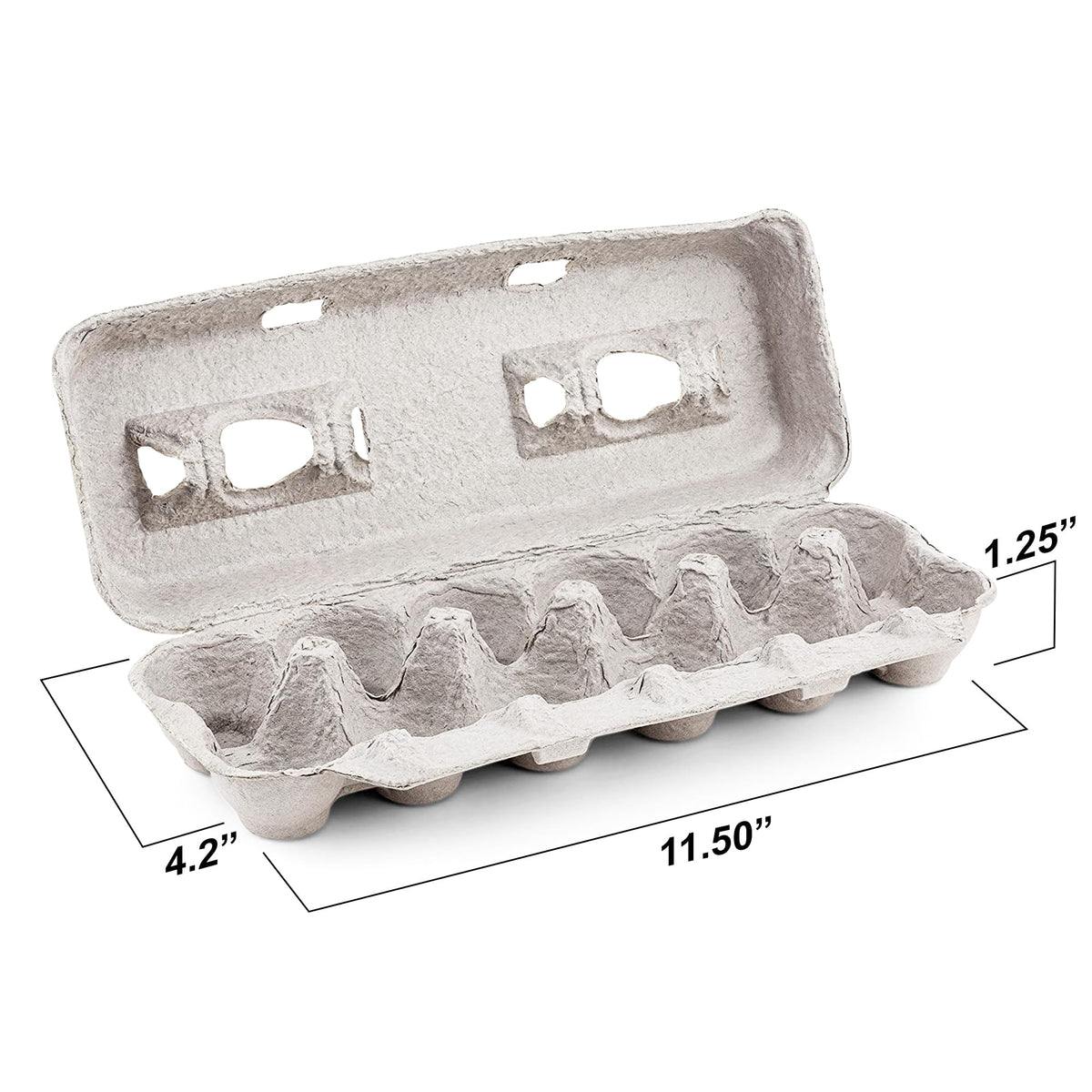 MT Products blank natural pulp egg carton holding eggs inside for secure transport.