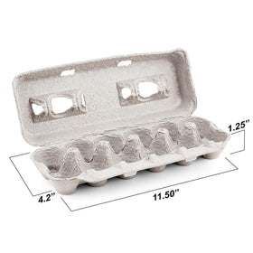 MT Products blank natural pulp egg carton holding eggs inside for secure transport.