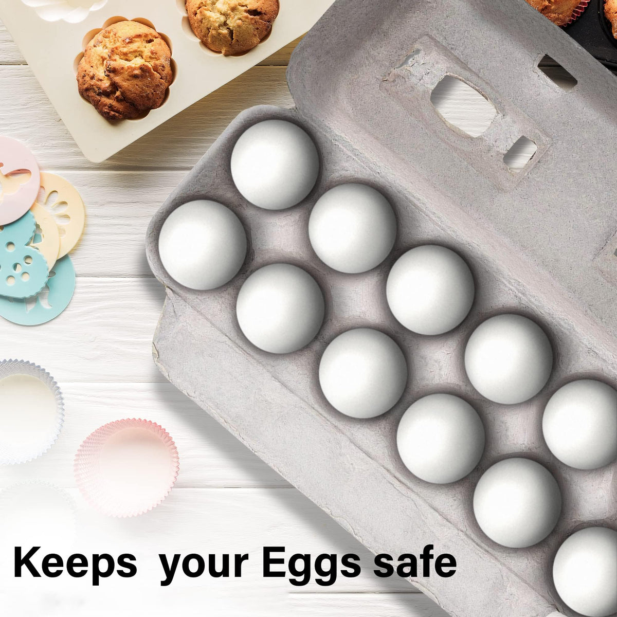 MT Products Blank Natural Pulp Egg Cartons logo area for branding at markets.