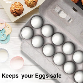 MT Products Blank Natural Pulp Egg Cartons logo area for branding at markets.
