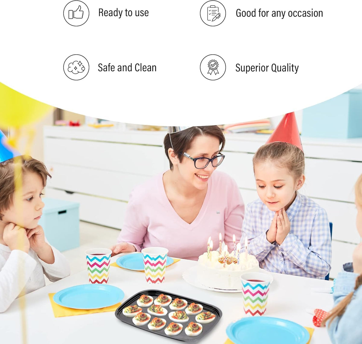 MT Products compact 12-halves egg platter ideal for potlucks and gatherings