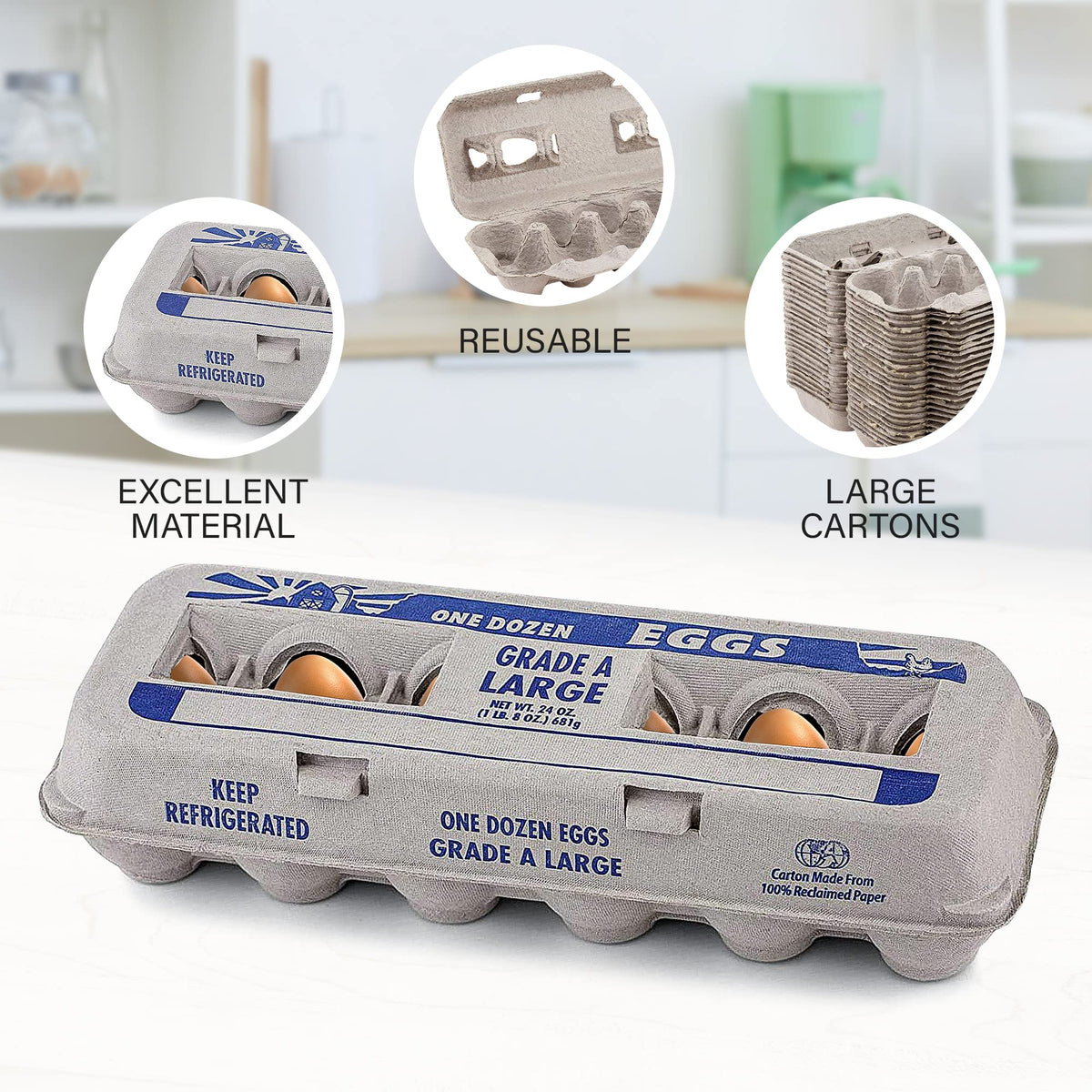 MT Products duck and chicken egg carton versatile for varied eggs