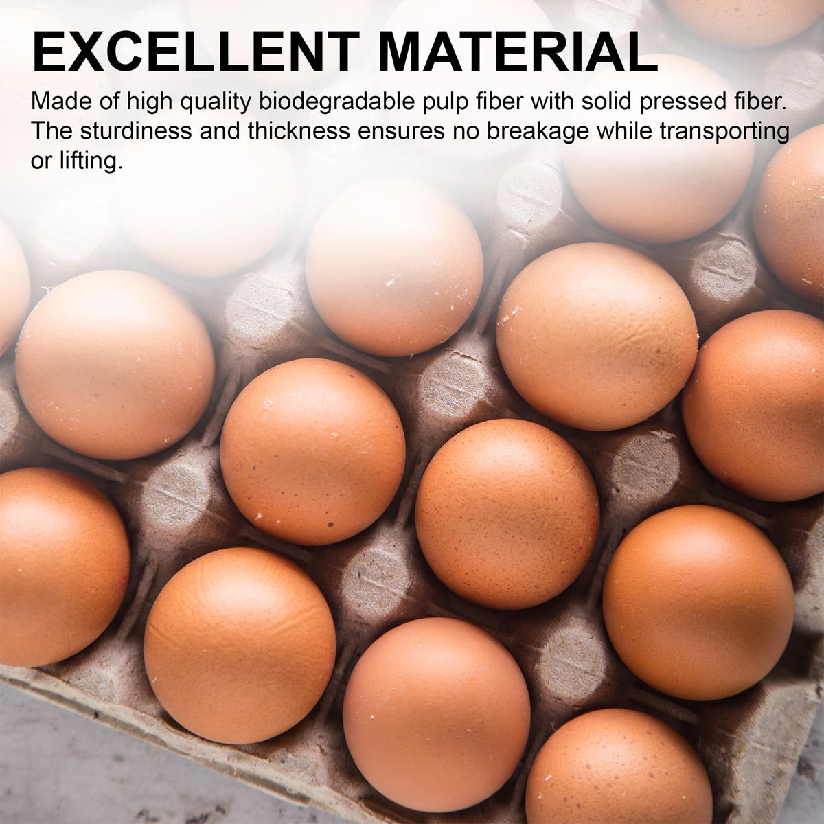 Egg flats from MT Products stacked and ready for organized storage