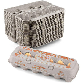 MT Products printed natural pulp egg cartons with twelve compartments for safe transport