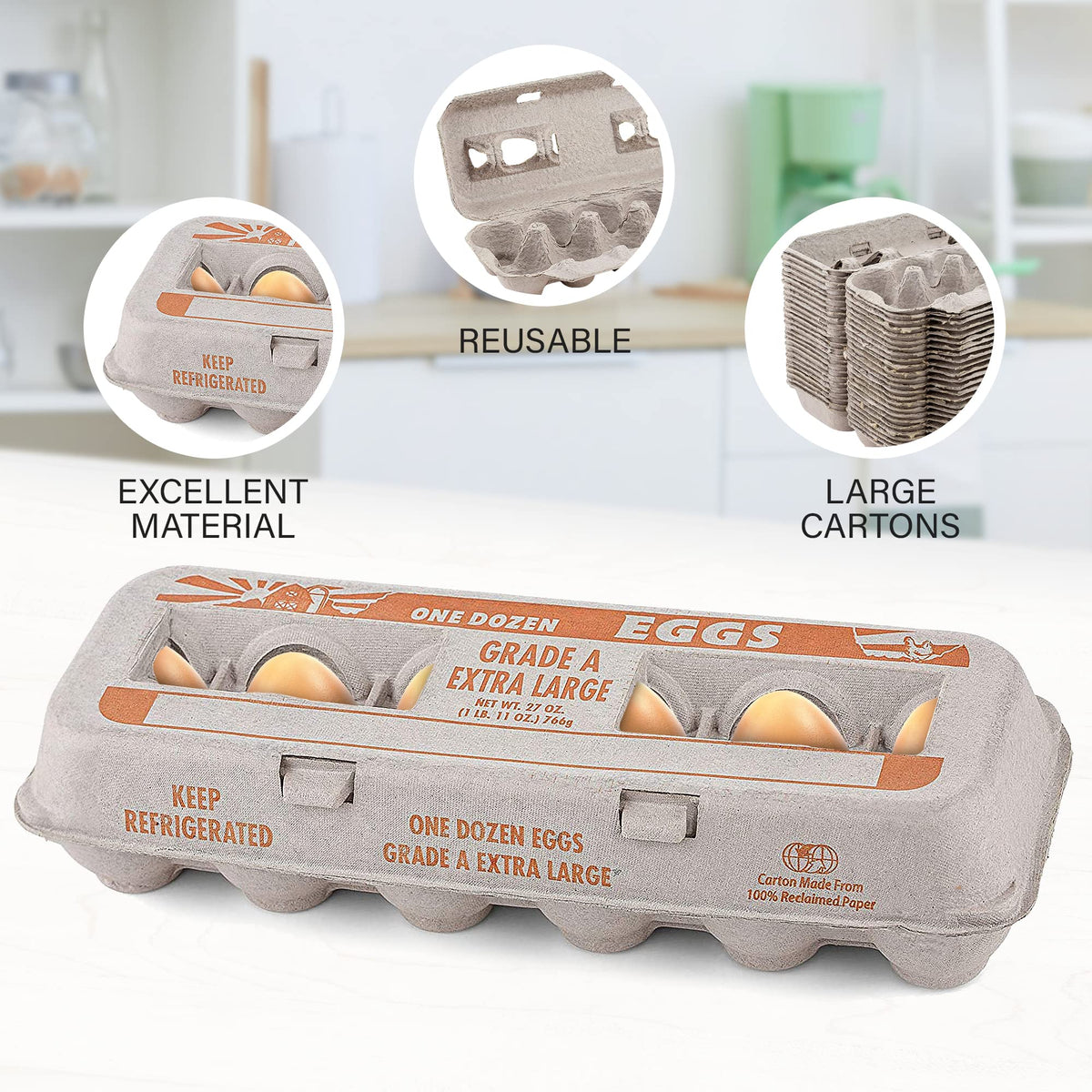 MT Products sturdy thick carton protects eggs during handling