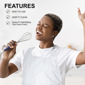 MT Products white apron ideal for restaurants, cafeterias, and home kitchens for everyday protection.