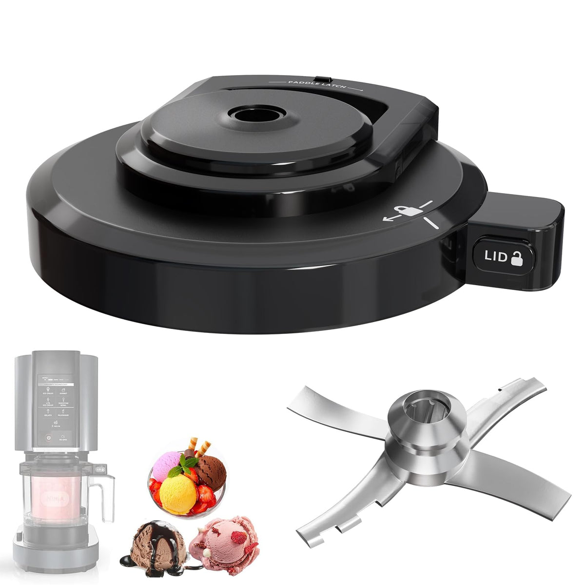 MTGSTOCL outer bowl lid with paddle for Ninja NC301 provides a secure seal and freshness