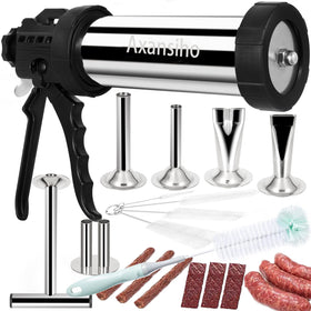 MTOGALT stainless steel jerky gun kit, top view, durable for home use.