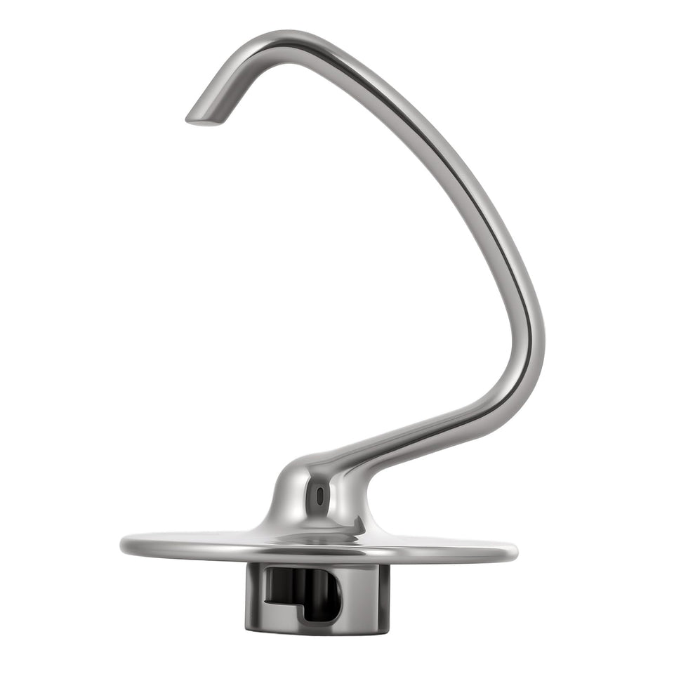 Mttobo stainless steel dough hook fitting K45DH for 4.5–5 qt KitchenAid mixers, ideal for kneading dough.
