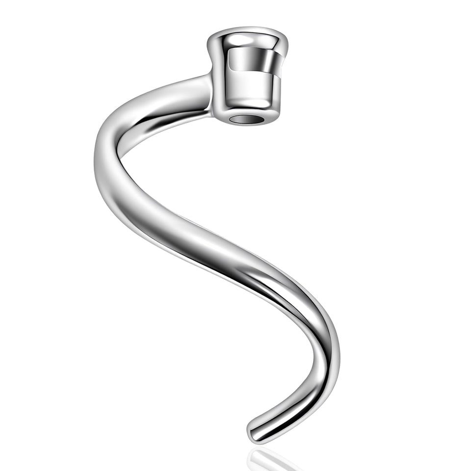 Mttobo stainless-steel spiral dough hook ready for KitchenAid; durable and efficient kneading
