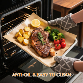Muchii versatile sheets suit oven, grill, air fryer, and steaming setups.