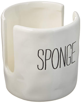 Mud Pie kitchen sponge holder caddy off-white keeps your sponge tidy and accessible.