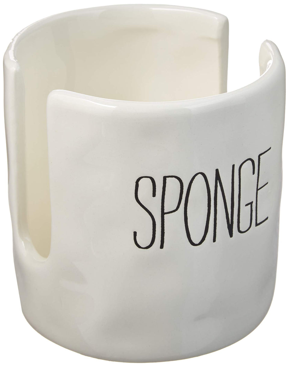 Mud Pie kitchen sponge holder caddy off-white keeps your sponge tidy and accessible.