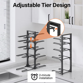 MUDEELA 10-tier organizer under cabinet showing space-saving design.