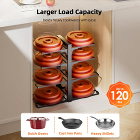 MUDEELA adjustable height allows custom fit for lids and pans