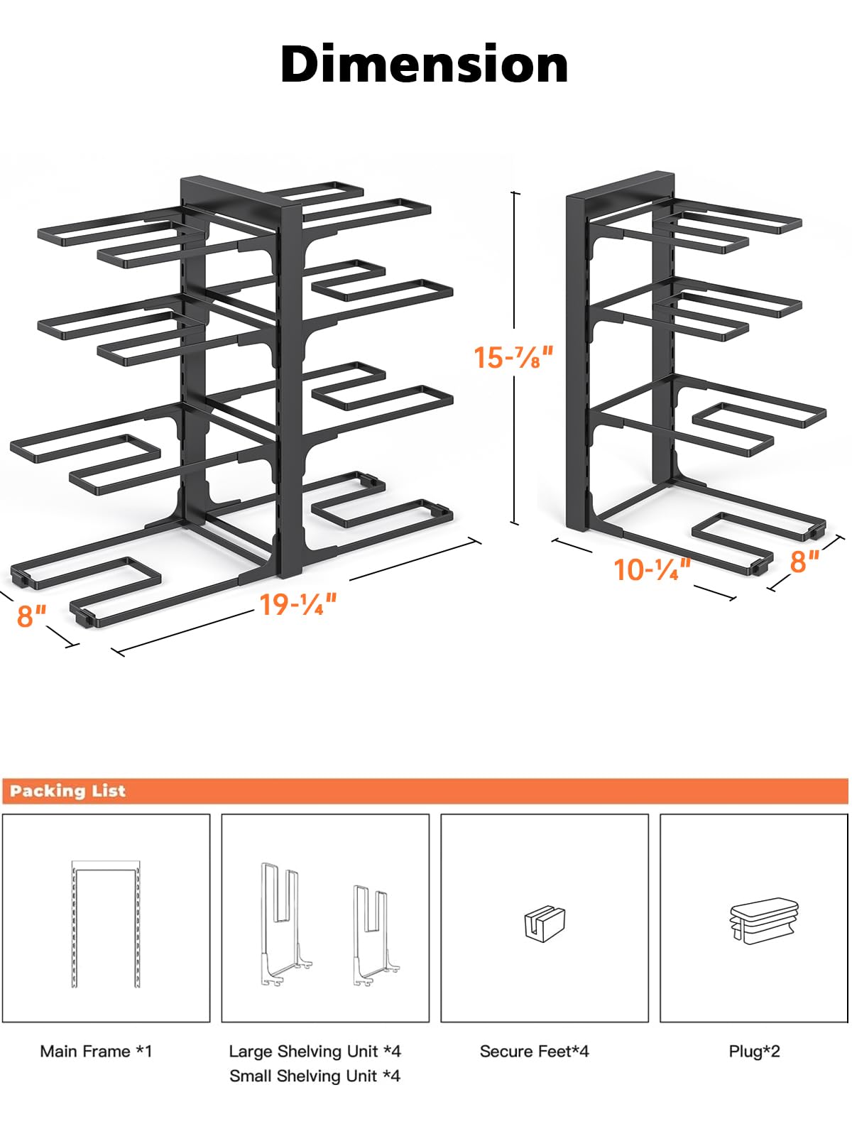 MUDEELA adjustable tier design enables single or double-sided organization.
