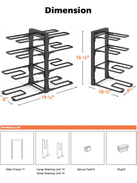 MUDEELA adjustable tier design enables single or double-sided organization.