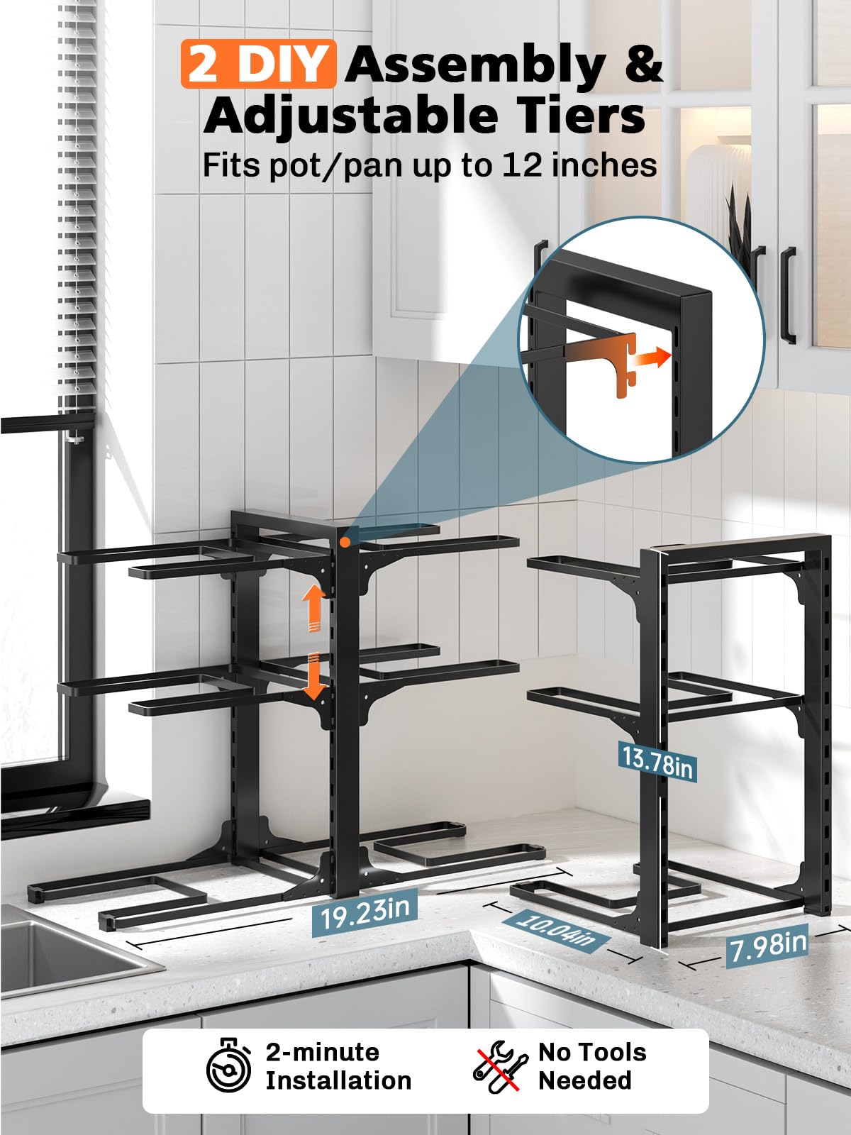 MUDEELA heavy-duty 90 lb capacity supports dutch ovens and skillets.