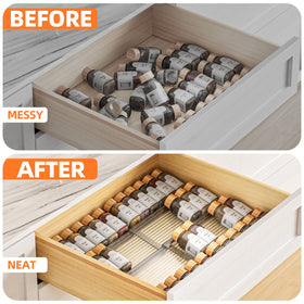MUDEELA clear spice-drawer top view shows accessible layers.
