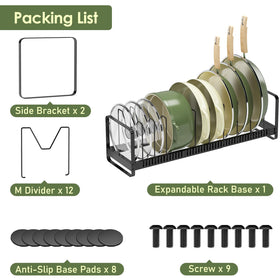 MUDEELA deep groove lid storage securely holds lids in place.