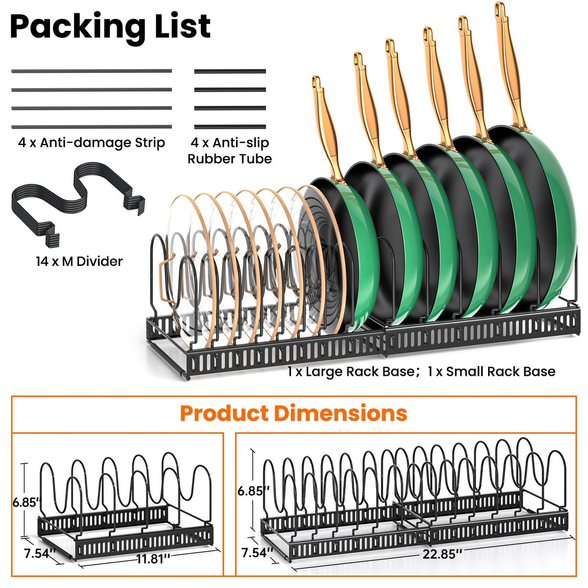 MUDEELA deep groove lid storage holds lids securely in place
