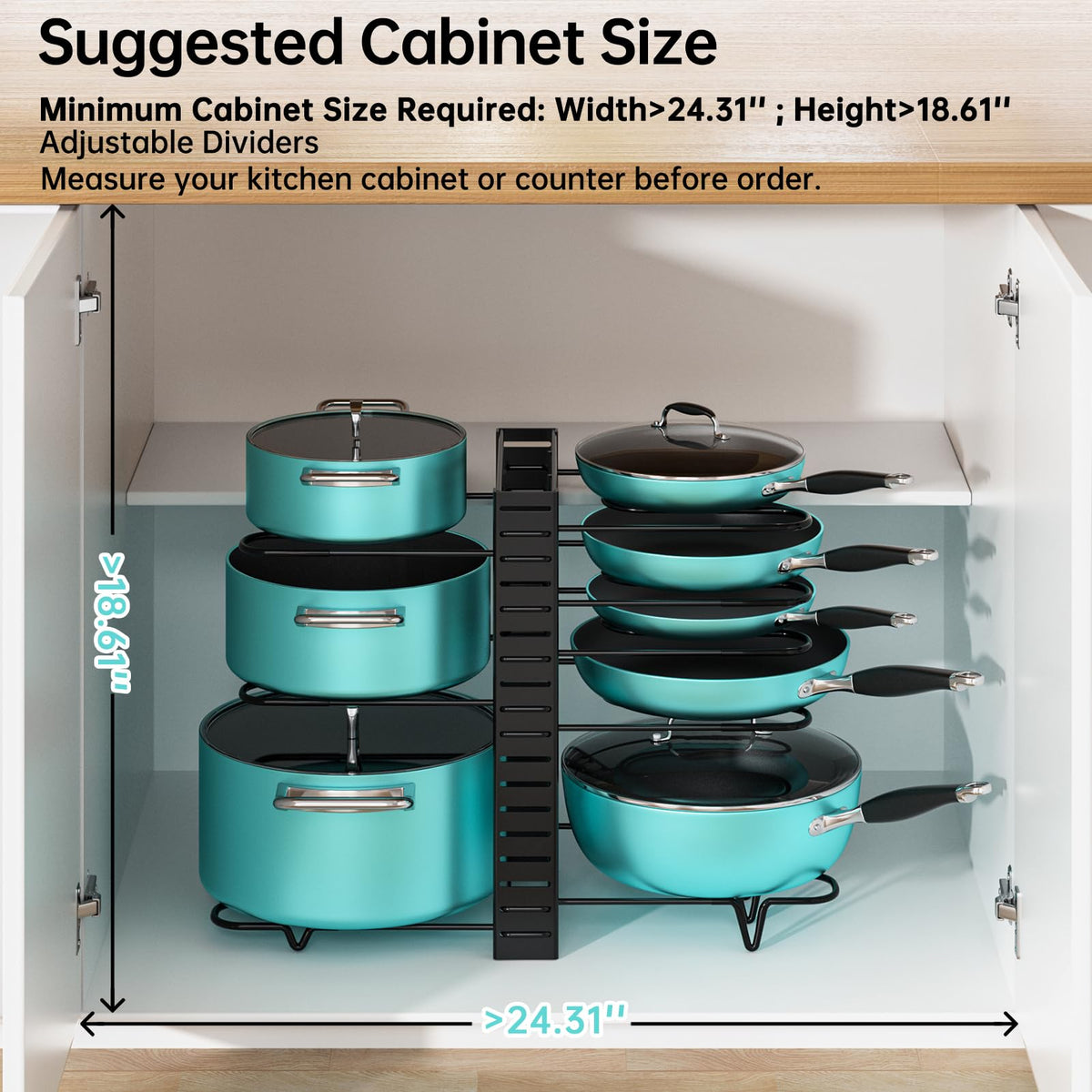 MUDEELA deep U-shaped design holds large and small pots securely