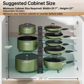 MUDEELA deep U shaped design securely cradles pots and pans