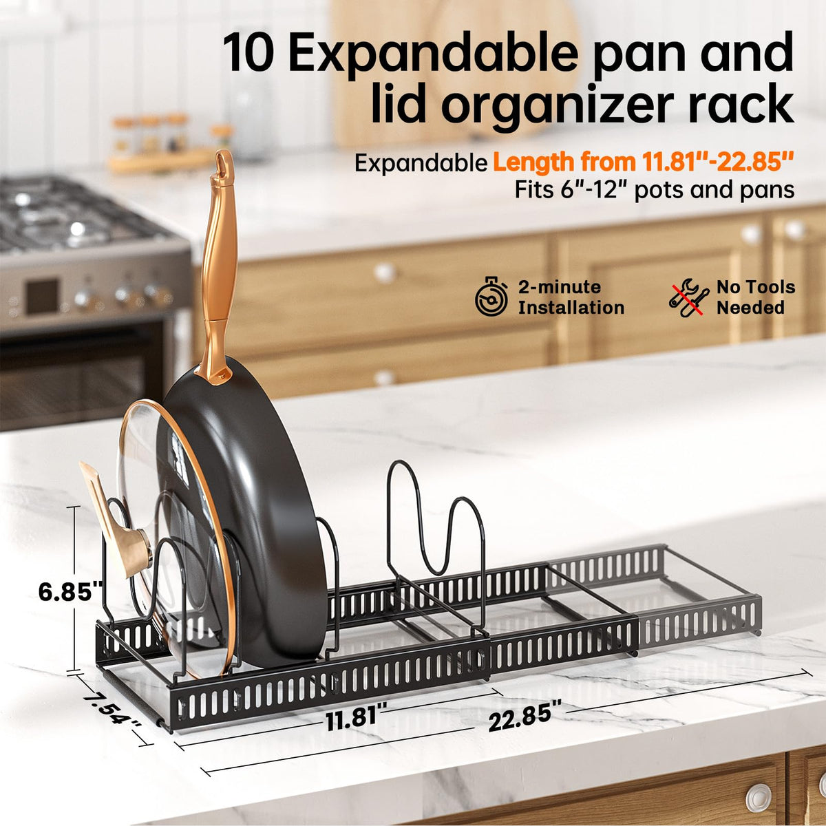 MUDEELA deepfit snug fit structure holds pots and lids securely without shifting.