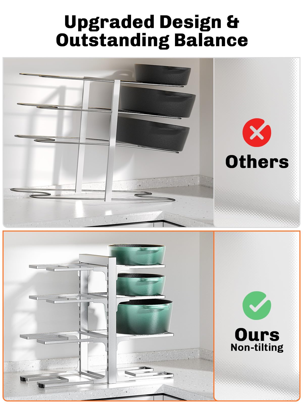 MUDEELA organized access to pots, pans, and lids for easy cooking prep