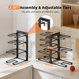 MUDEELA eight-tier design maximizes cabinet space for wide cookware