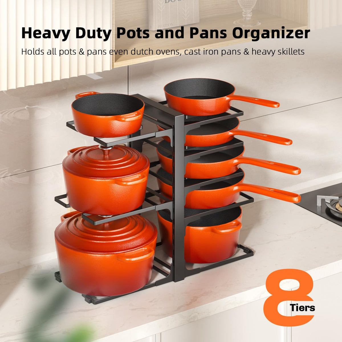 MUDEELA heavy-duty iron construction ensures lasting durability in a busy kitchen