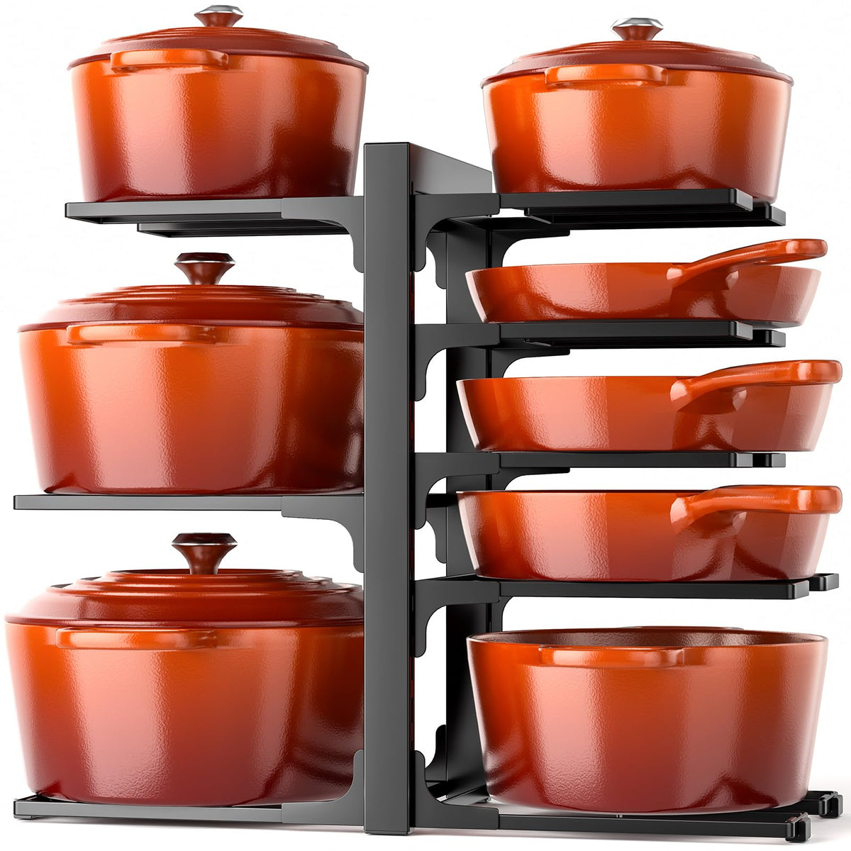 MUDEELA under-cabinet eight-tier pot organizer for easy cabinet access