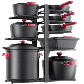 MUDEELA under-cabinet pot organizer storing large stockpots neatly