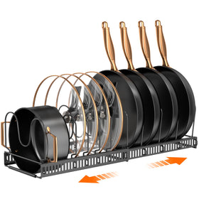 MUDEELA cabinet space-saving organizer creates extra storage in the kitchen.