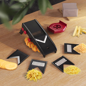 Mueller Austria mandoline slicer top rack dishwasher safe for easy cleanup.