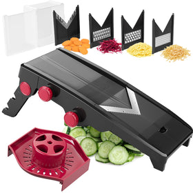 Mueller Austria mandoline slicer main view with adjustable gauge for consistent slices.