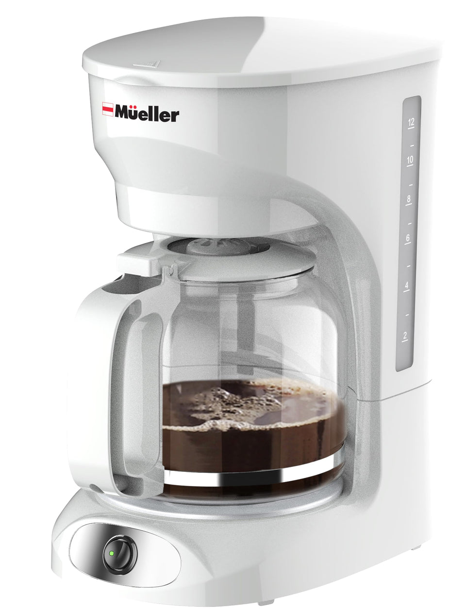 MUELLER HOME 12-Cup carafe with borosilicate glass ensures durable, odor-free brewing.