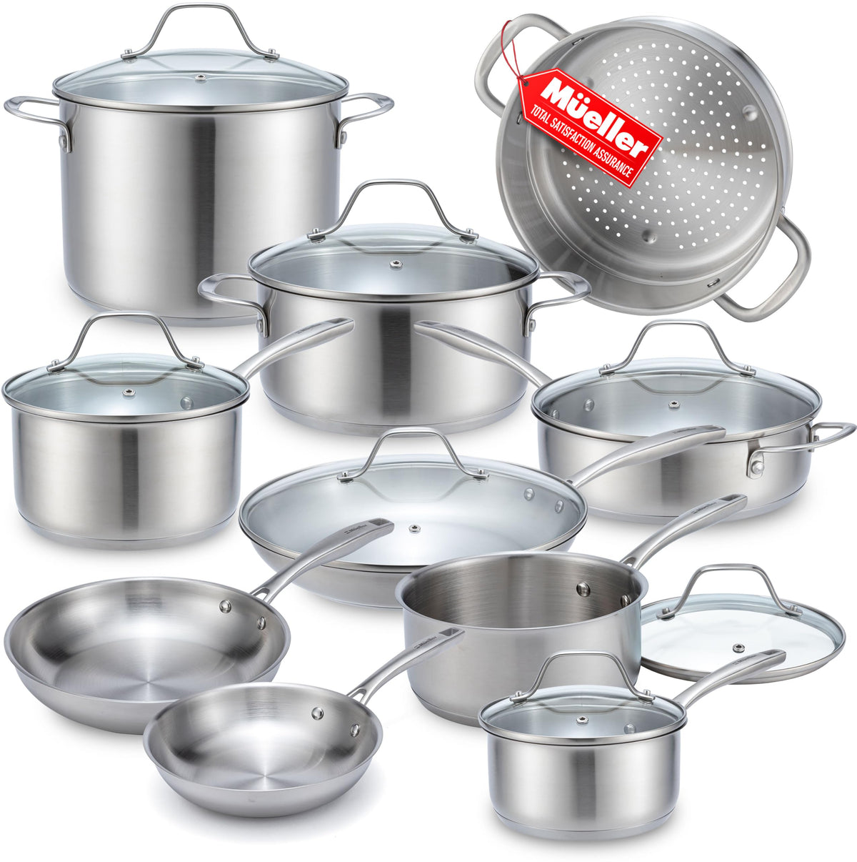 Mueller Home 1qt saucepan on stove for precise simmering and control