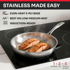 Mueller Home 8in skillet on burner for fast searing and sautéing
