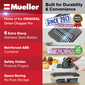Mueller Home six blade collection enables slicing julienne and grating with precision