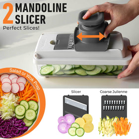 Mueller Home food holder stabilizes small vegetables for safe slicing